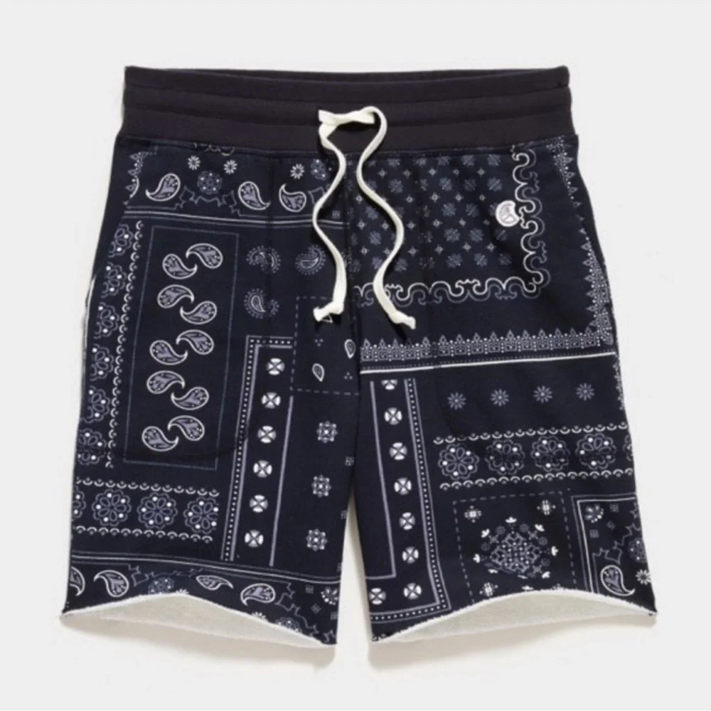 Todd Snyder X Champion Bandana Print Warm up Shorts  size large